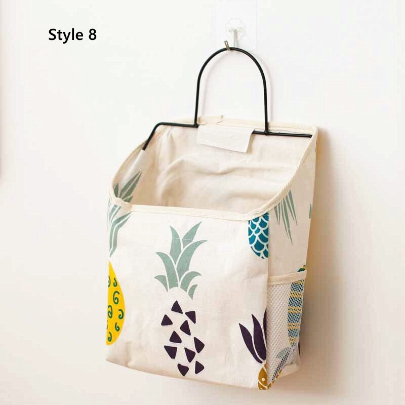 Coton livre débris stockage tenture murale sac de rangement chambre dortoir sac de rangement décor à la maison: Style 8
