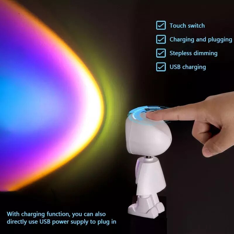 De Zon Nooit Sets Projector Lamp Robot Zonsondergang Projectie Nachtverlichting Zonsondergang Lamp Projector Led Night Verlichting Sfeer Licht