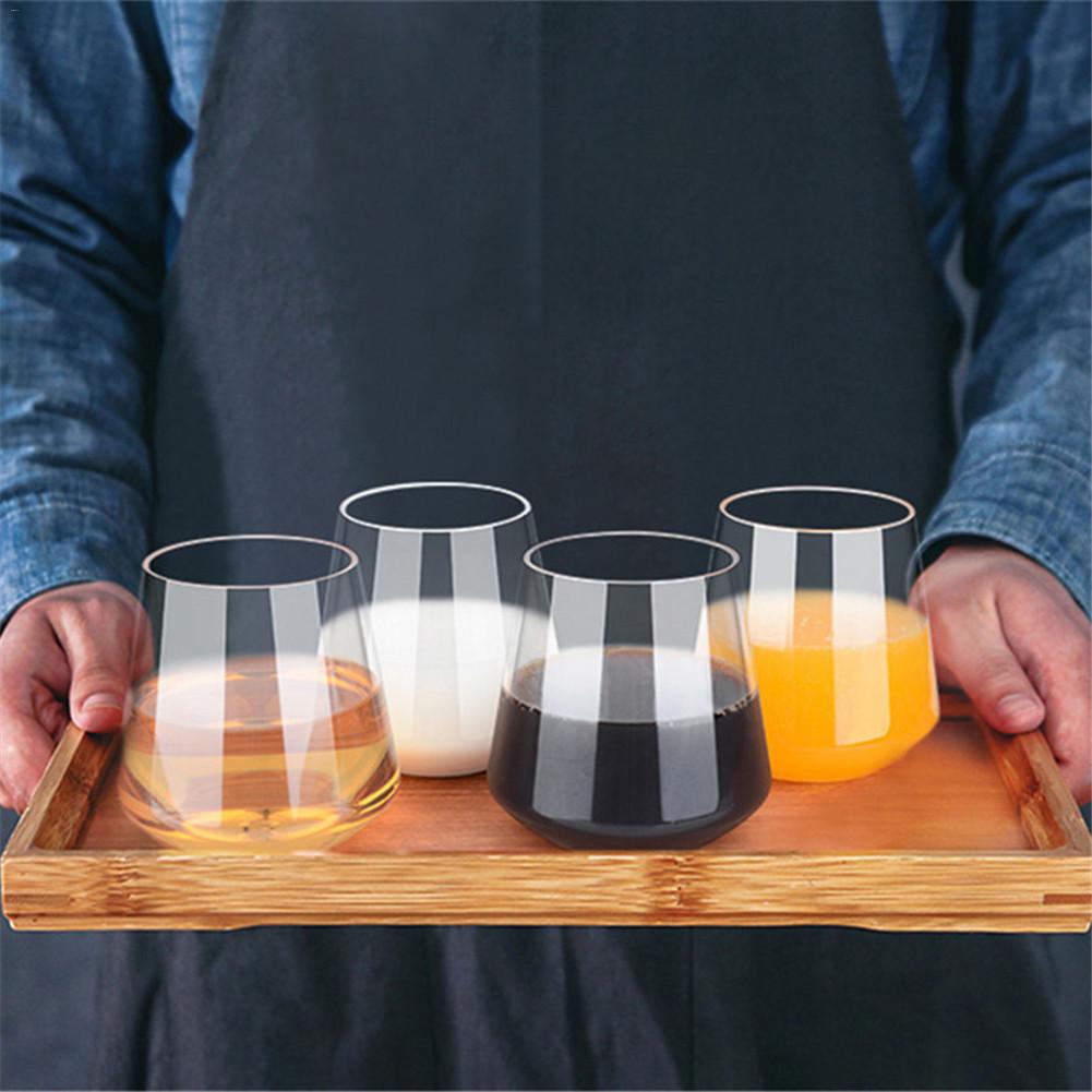 4pcs Tritan Whiskey Cup Wine Glass Set Plastic Shatterproof Wine Cup Unbreakable Wine Beer Juice Mug For Outdoor Camping Party