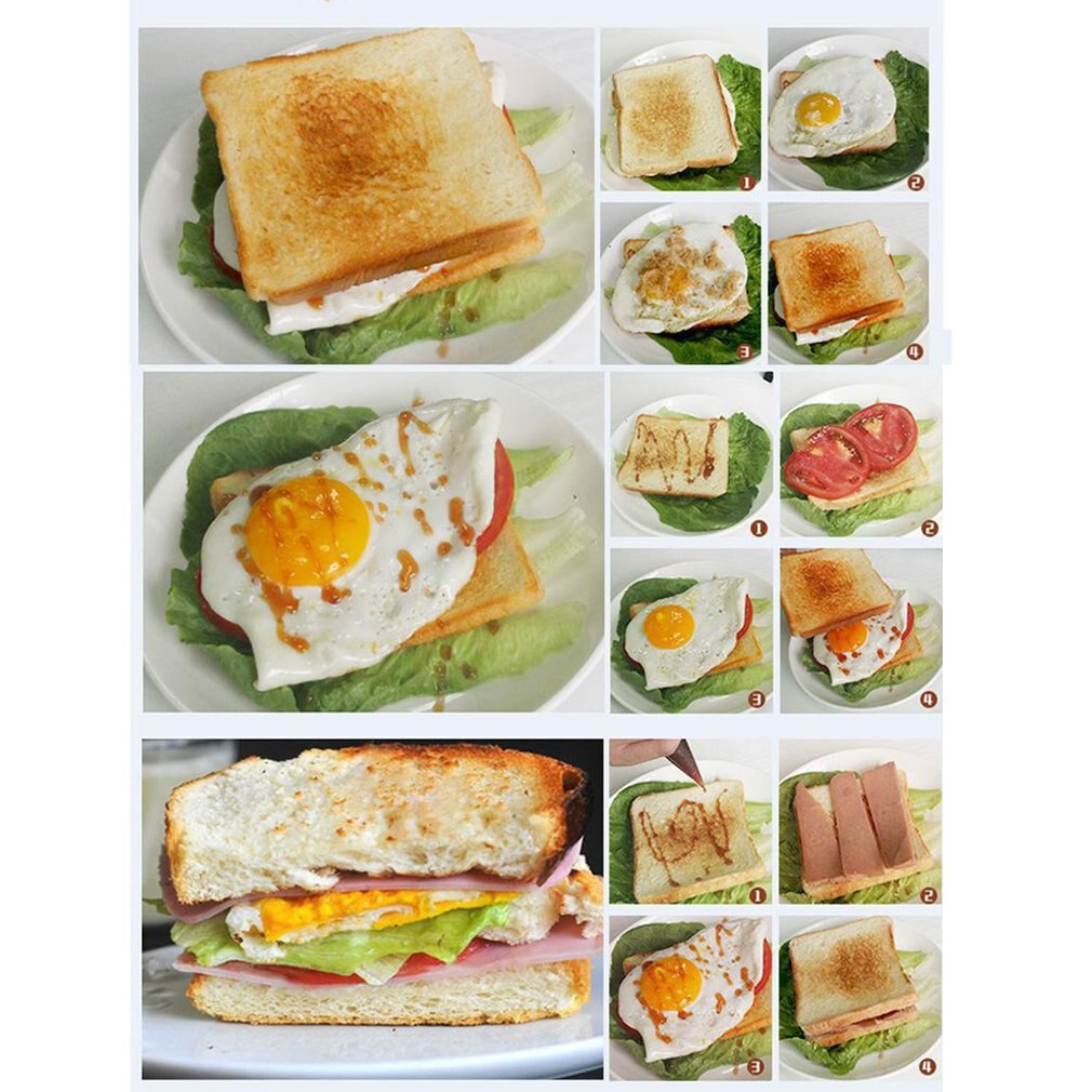 Home 2 Slice Toaster Bake Fried Egg Heating Thaw 6 Files Timing Automatic Pop-Up Function Toaster Breakfast Machine