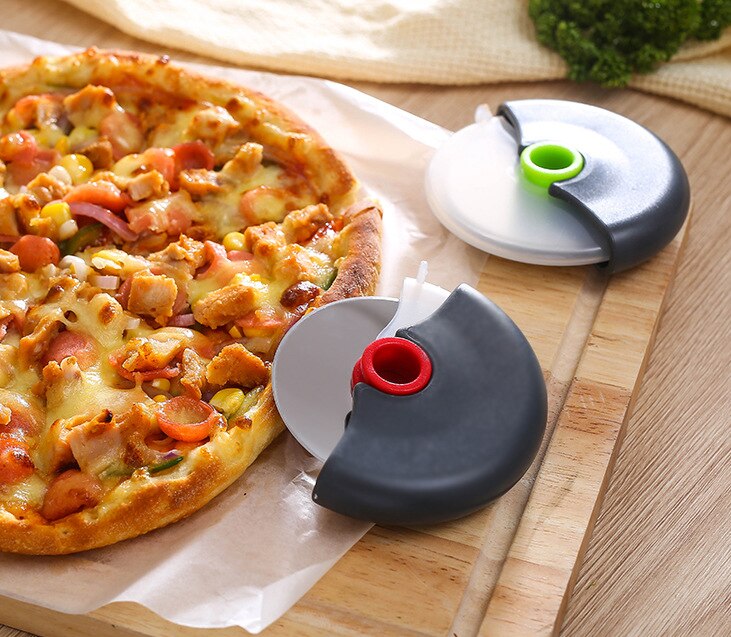 Pizzasnijder Ronde Wiel Snijmes Voor Pizza Met Deksel Roulette Roller Deeg Pizza Slicer Cutter Bakken Tools