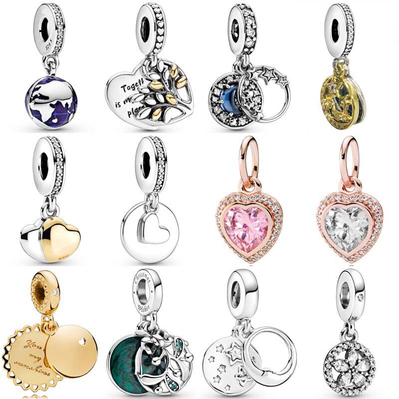 925 Sterlng Slver Moon Charm Bead Fts European Charm Bracelet Pendant - Etsy