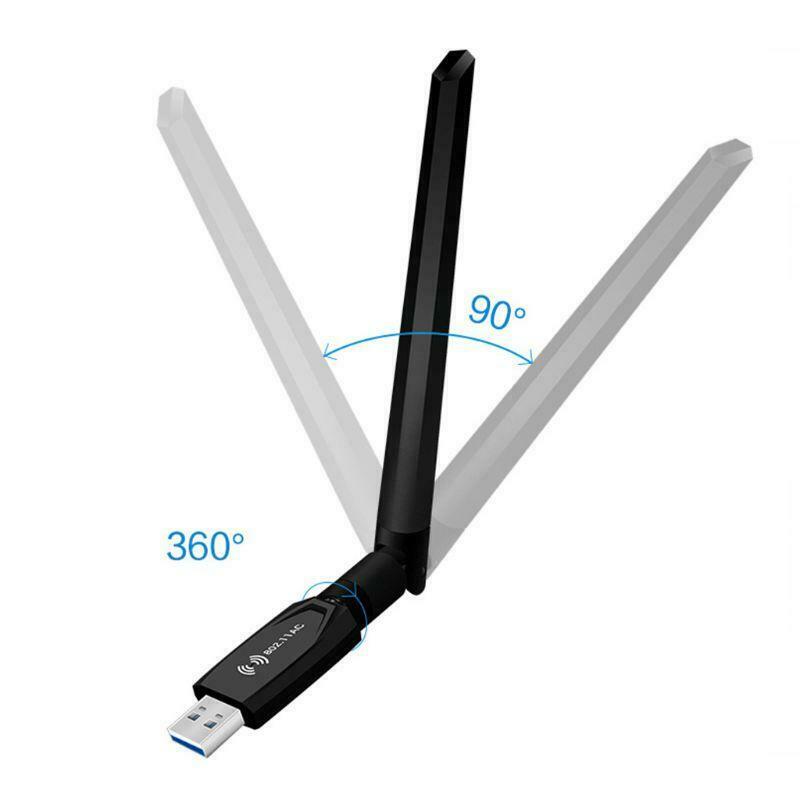 1200Mbps Wifi Adapter 2.4G/5G USB 3.0 Dual Band Wireless Network Card for PC