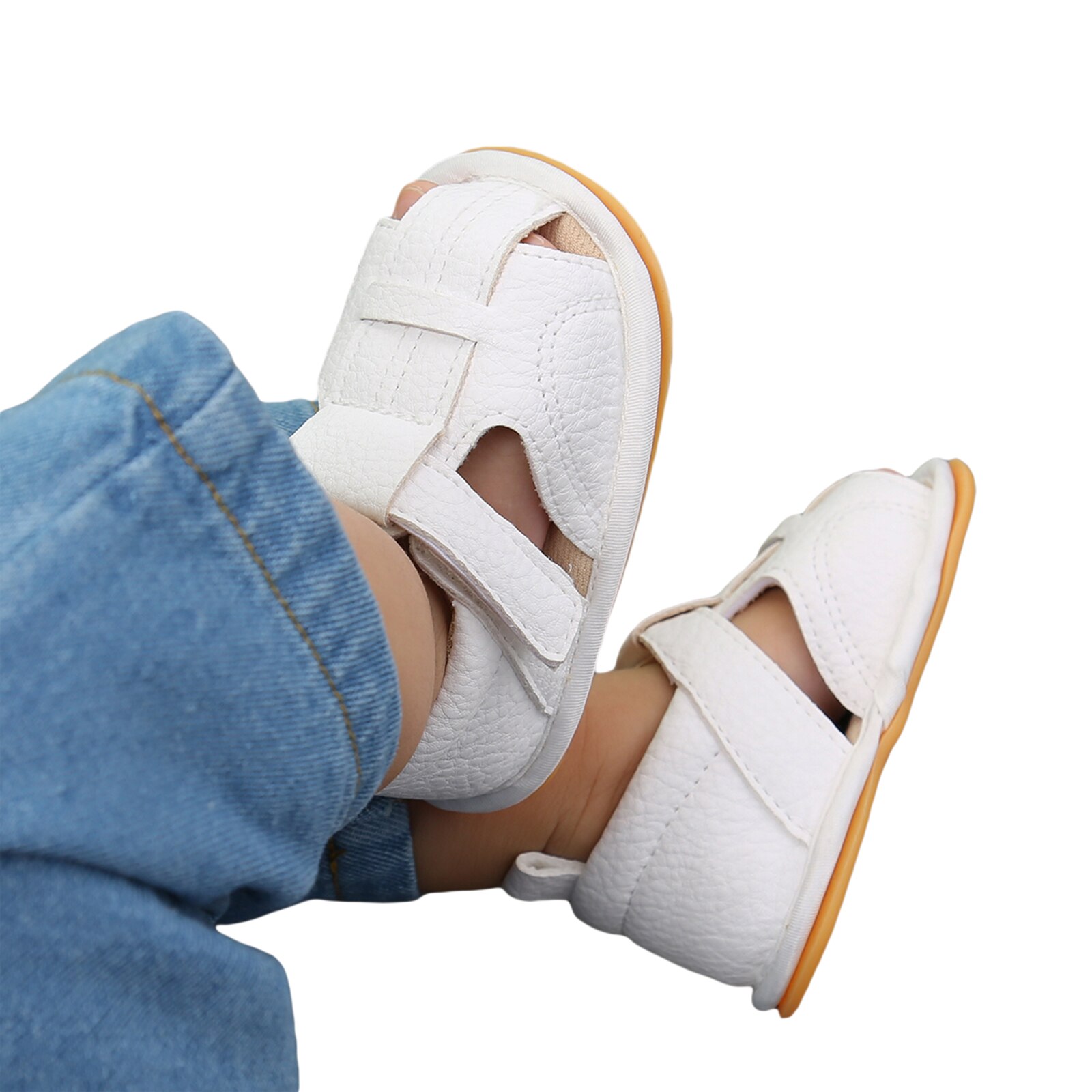 Sandales unisexes pour bébés, chaussures de premiers pas pour garçons et filles, chaussures romaines à semelle souple, couleur unie