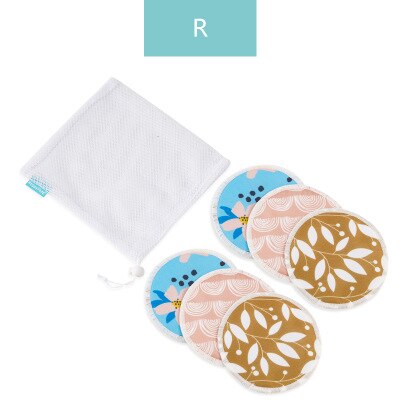 6pcs/pack Bamboo Fiber Breast Pad Nursing Pads for Mum Waterproof Washable Feeding Pad Bamboo Reusable Breast Pads Laundry Bags: SMT088 R