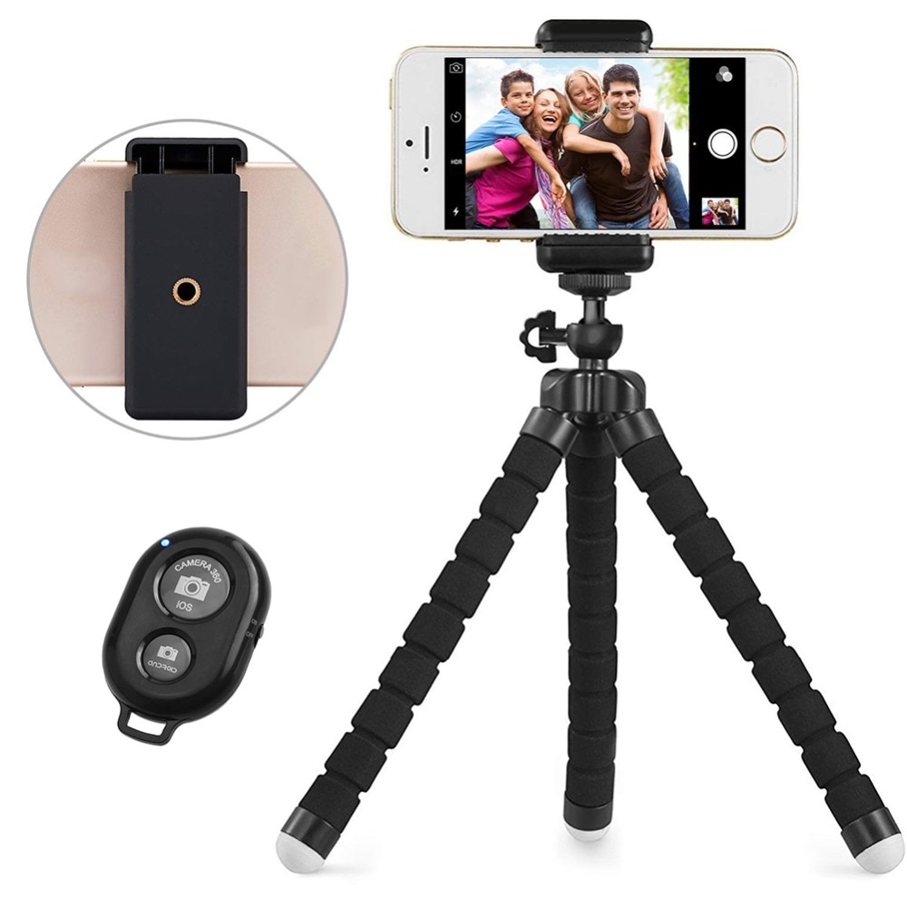 Mini trépied poulpe éponge souple pour iPhone 7 X XR pour Xiaomi pour Huawei Smartphone trépied pour caméra Gopro avec Clip téléphone