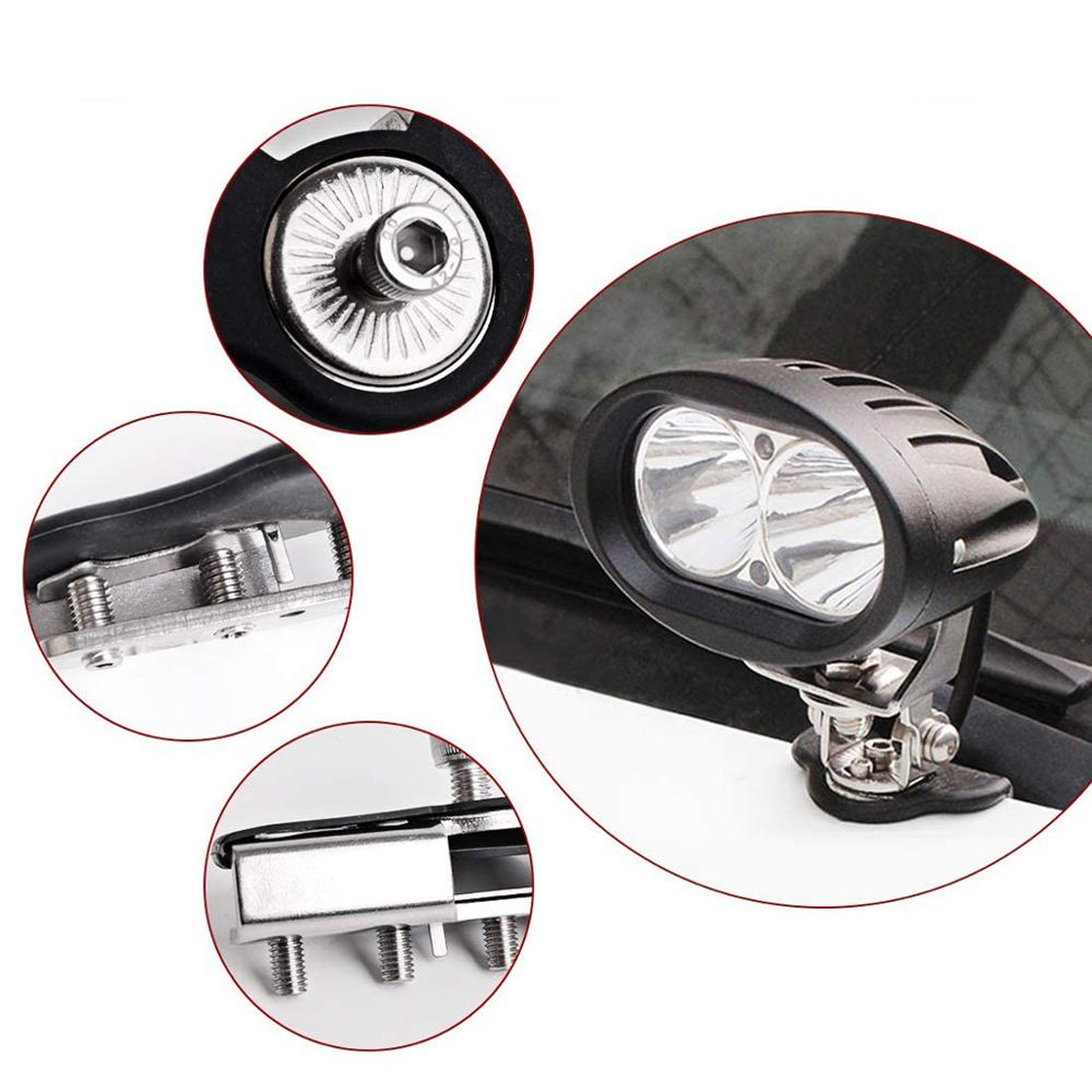 1 par motorhjelm bil lys beslag universal metal offroad suv lastbil motor dæksel arbejdslampe clip mount holder klemme