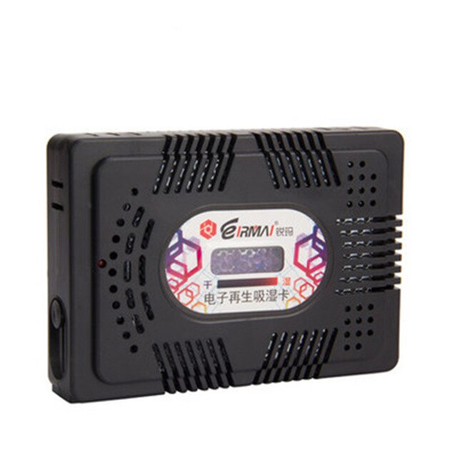 Electronic Regeneration Hygroscopic Card Agent Drying Electronic Dehumidifier Humidity Moisture Absorb Box For DSLR SLR Camera: Black