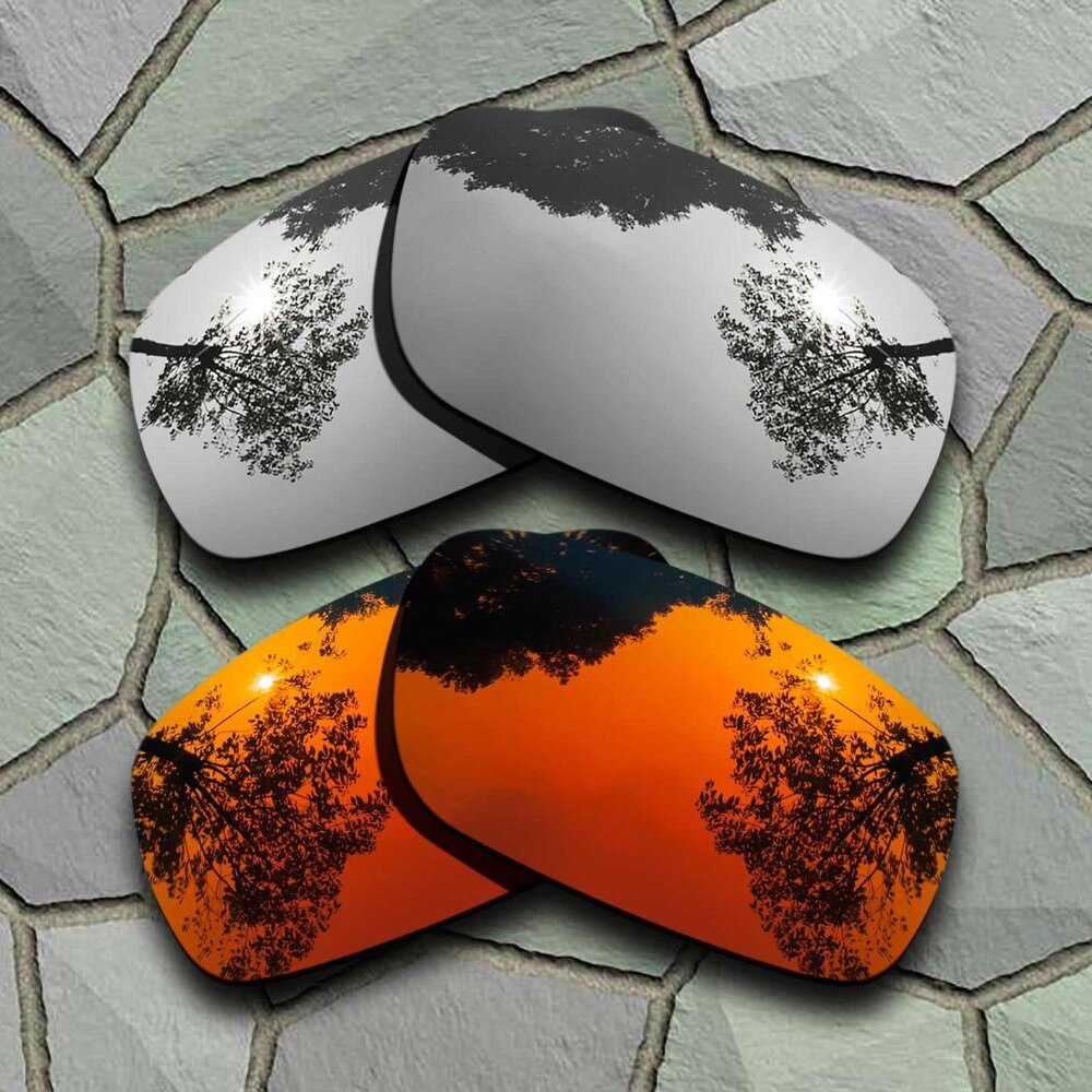 Krom & rød orange solbriller polariserede erstatningsglas til oakley krumtapaksel