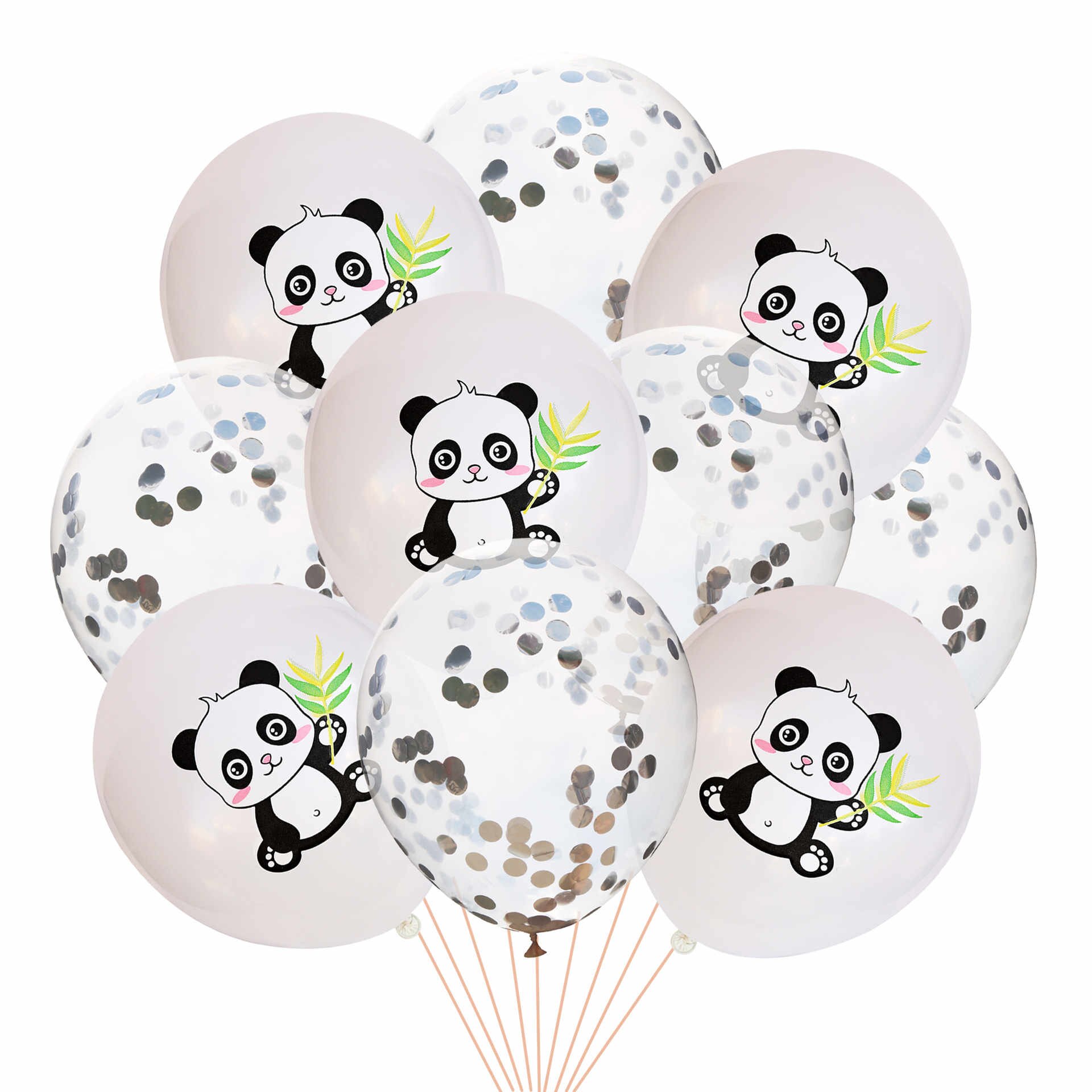 12 inch Latex Leuke Panda Print Ballon Dier Ballon kinderen Birthday Party Day Decoratie: Zilver