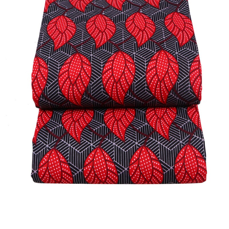 6 Yards Red Ankara African Real Wax Fabric Real Wax Fabric Material Pure Polyester Printed Wax Fabric Material