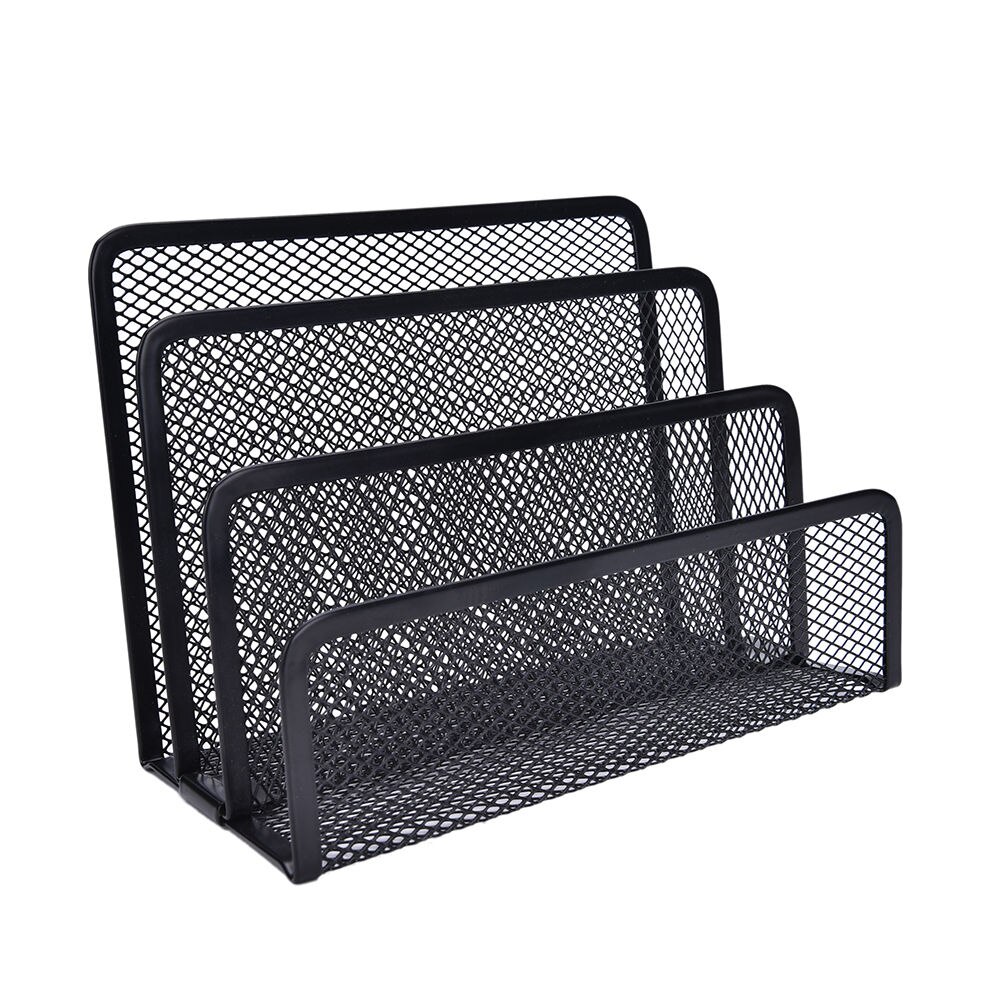 Mesh sort bogstøtte bog metal bogstøtter boghylder skrivebord arrangør kontorhylder skolepapir til børn