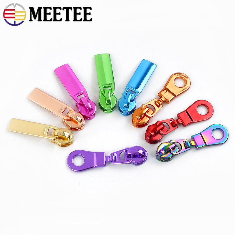 5 deslizadores de cremallera para 5 # Cinta con cremalleras de nailon al metro, bolsa de costura, bolsillo, cabeza con cremallera, chaqueta, kits de reparación de ropa, accesorios DIY