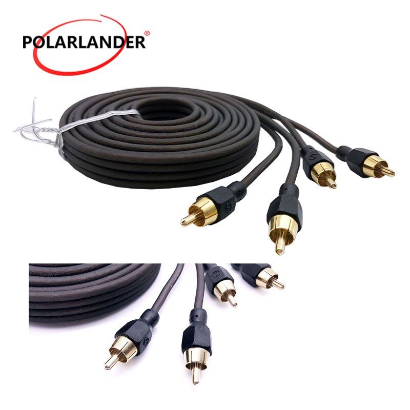 Car Audio Power Cable 5m Wire Audio Cable Line RCA Phono Y Splitter Lead Adapter Cable Connector