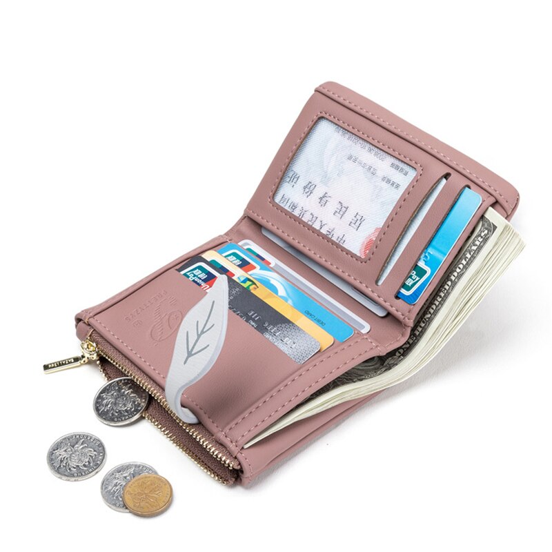 Dames korte portemonnee portemonnees leren portemonnee dames kaarthouder dames portemonnee clutch houder telefoontasje lief meisje