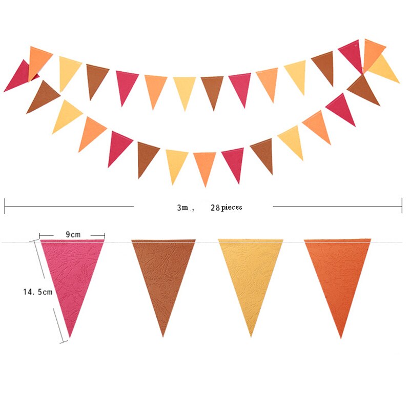 4m høstblader lønnkrans thanksgiving dekorasjoner flagg banner papir sirkel string krans vegg peis dekor: C