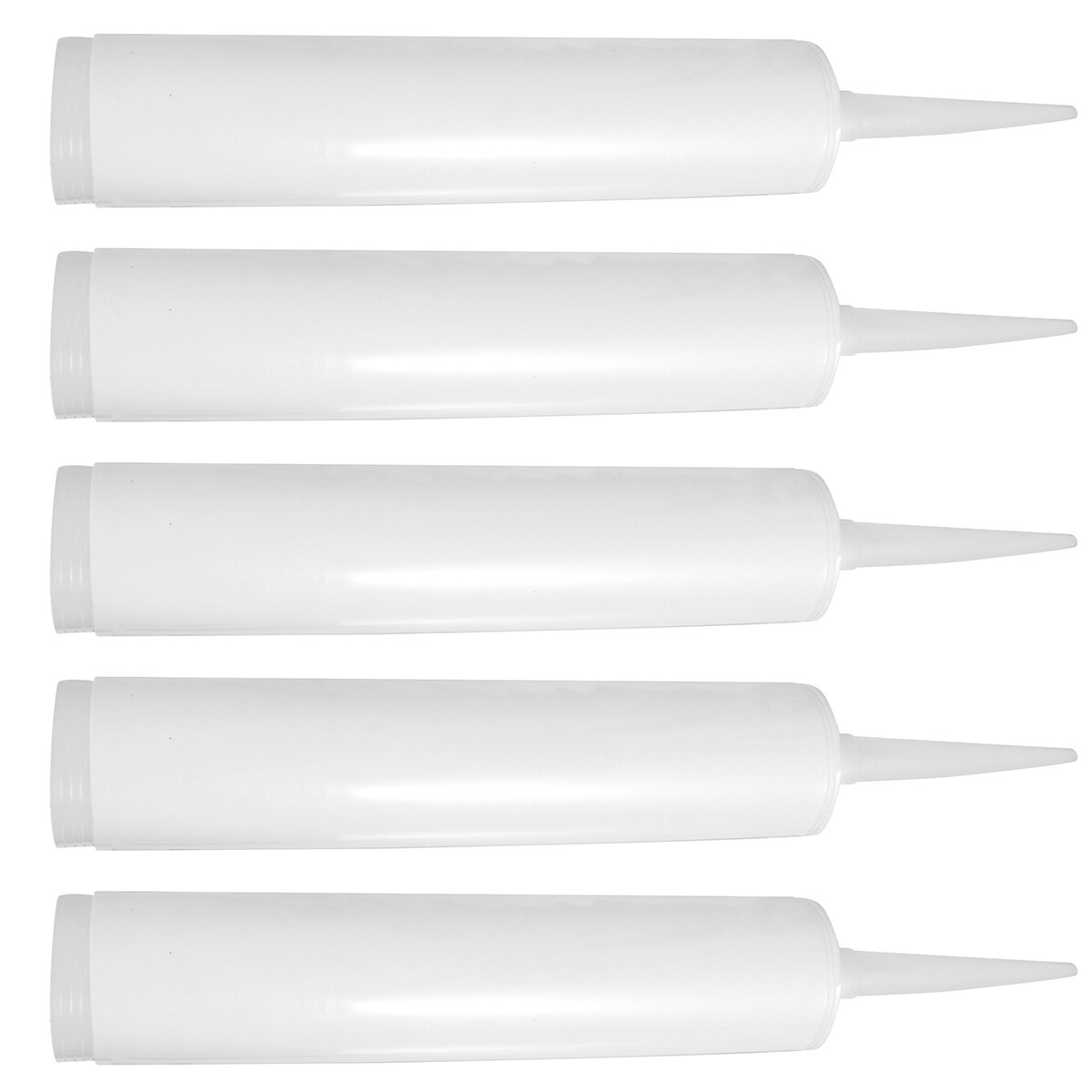 5 Pcs Empty Plastic Caulk Tubes Refillable Sealant Caulking Tube Home Supplies: Default Title
