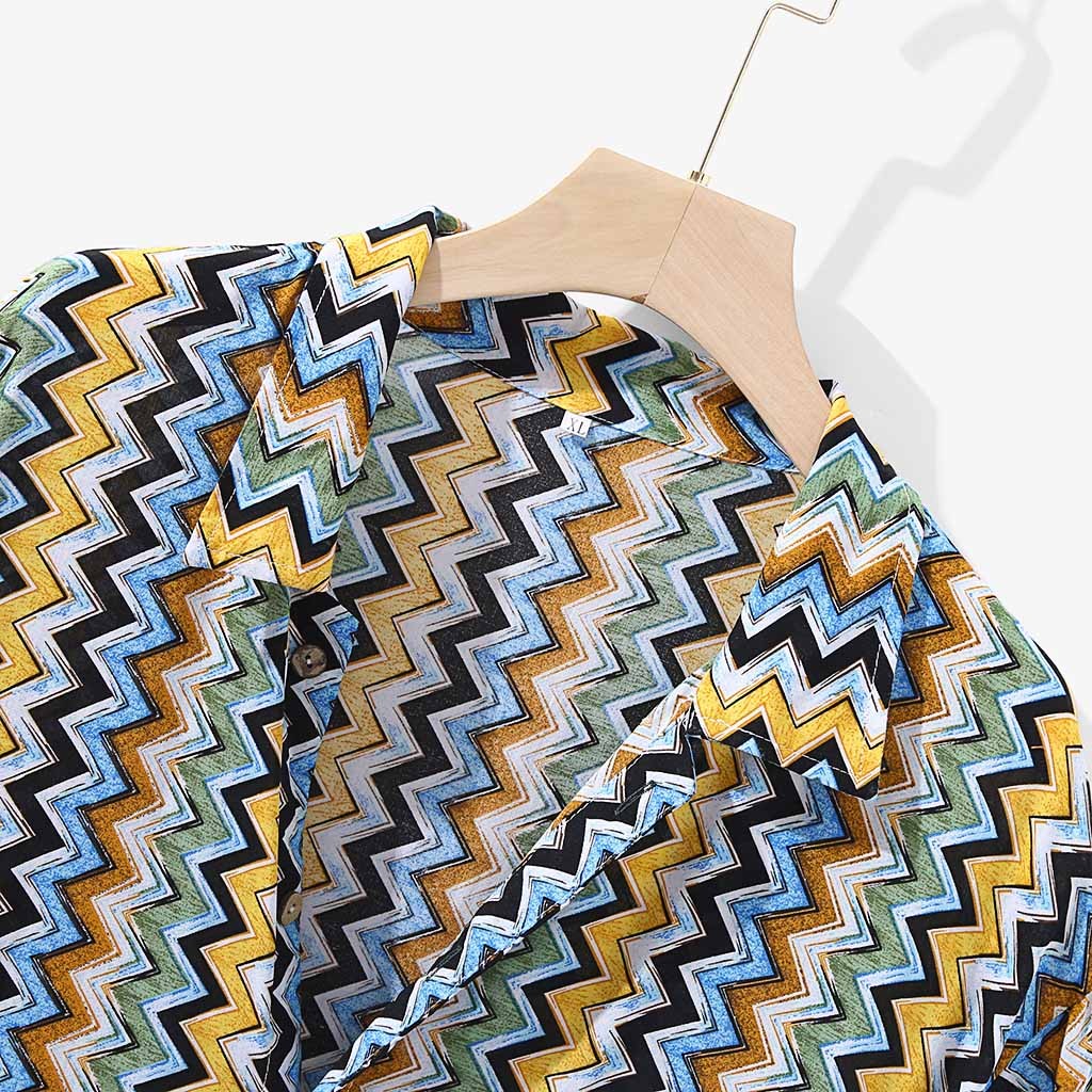 FEITONG, camisa de manga corta con estampado étnico para hombres, cuello de solapa, ropa informal suelta, Tops , camisa hawaiana Tropical para hombres, 4XL