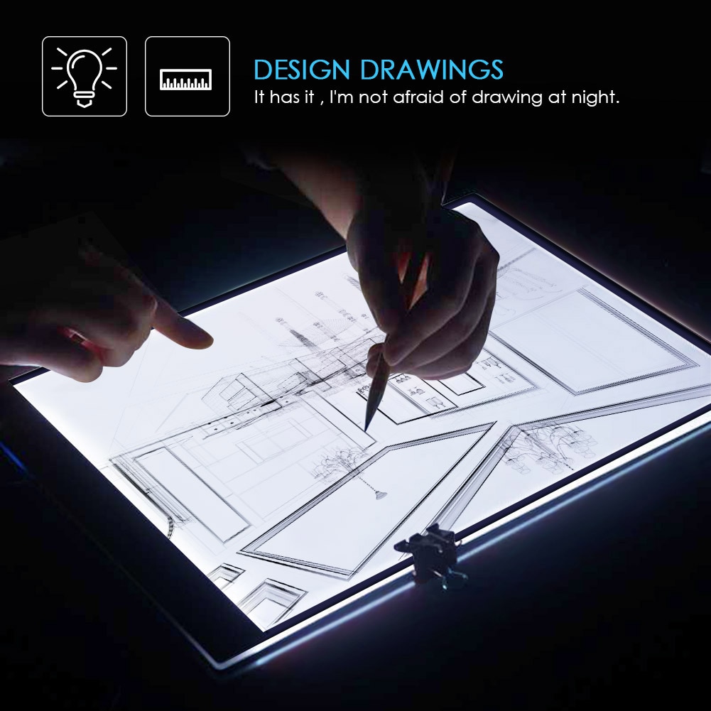 Tracing Drawing Board Pad Painting Embroidery Tools A3 Dimmable LED Light Box USB Powered 3 Brightness Levels Tracing Pad