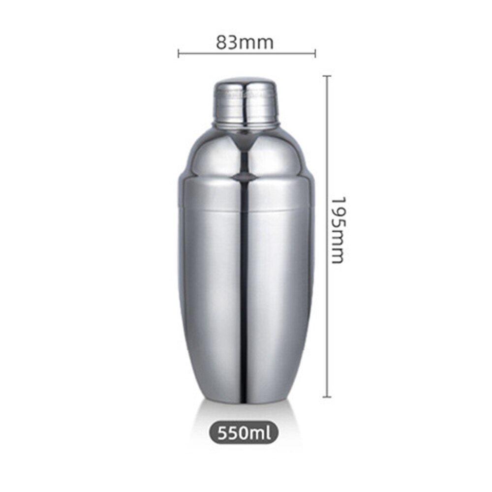Mixer Drink Bartender Browser Kit Bars Set Tools Stainless Steel Cocktail Shaker with Wooden Rack Stand Home Party Accessories: 550ML