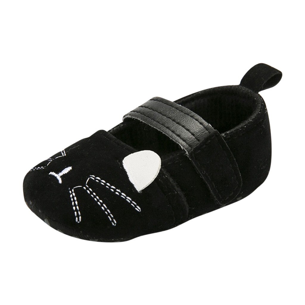 Cute cat princess toddler shoes Toddler Kid Baby Girls Princess Cute Toddler First Walk baby shoes Calzado para nios: Black  / 12-18M