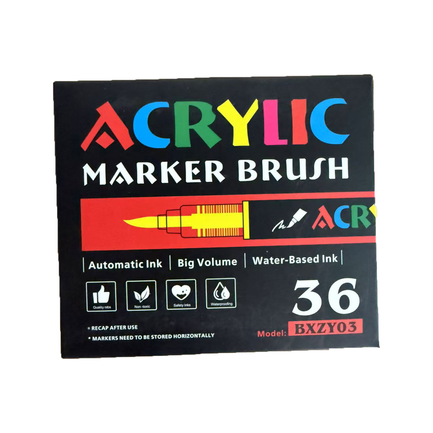 12-80 Colors Acrylic Paint Pens Markers Brush Tip Paint Markers For Rock Painting Wood Canvas Stone,Christmas DIY Crafts: Red