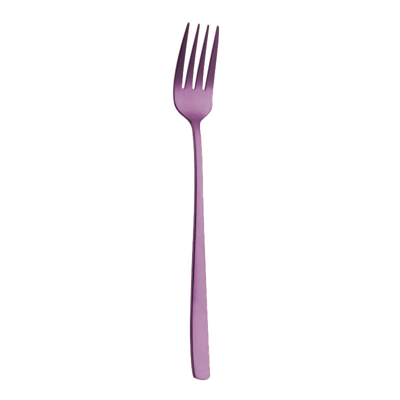 Thuis Rvs Regenboog Lange Steel Vork Klassieke Ijs Scoop Dessert Fruit Vork Thee Koffie Mengen Lepel Servies: 14