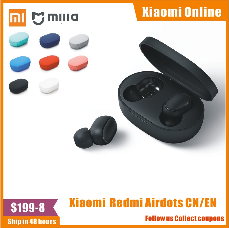 In Stock Original Xiaomi Redmi Airdots TWS Bluetooth Earphone Stereo bass BT 5.0 Eeadphones Mic Handsfree Earbuds AI Control