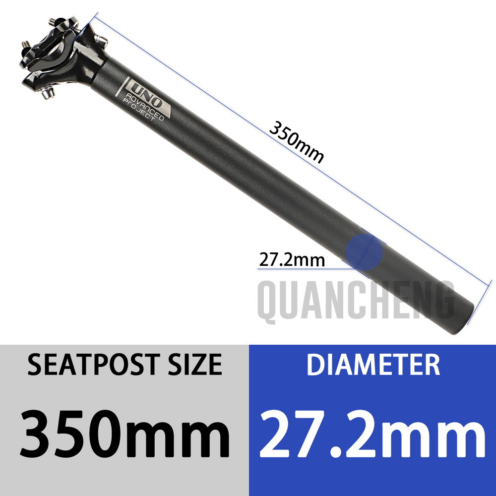 UNO-tija de sillín ultraligera para bicicleta de montaña, tubo de sillín de 350/400mm, 27,2/30,9/31,6mm, compensa 5mm, piezas de bicicleta de carretera: 27.2x350mm