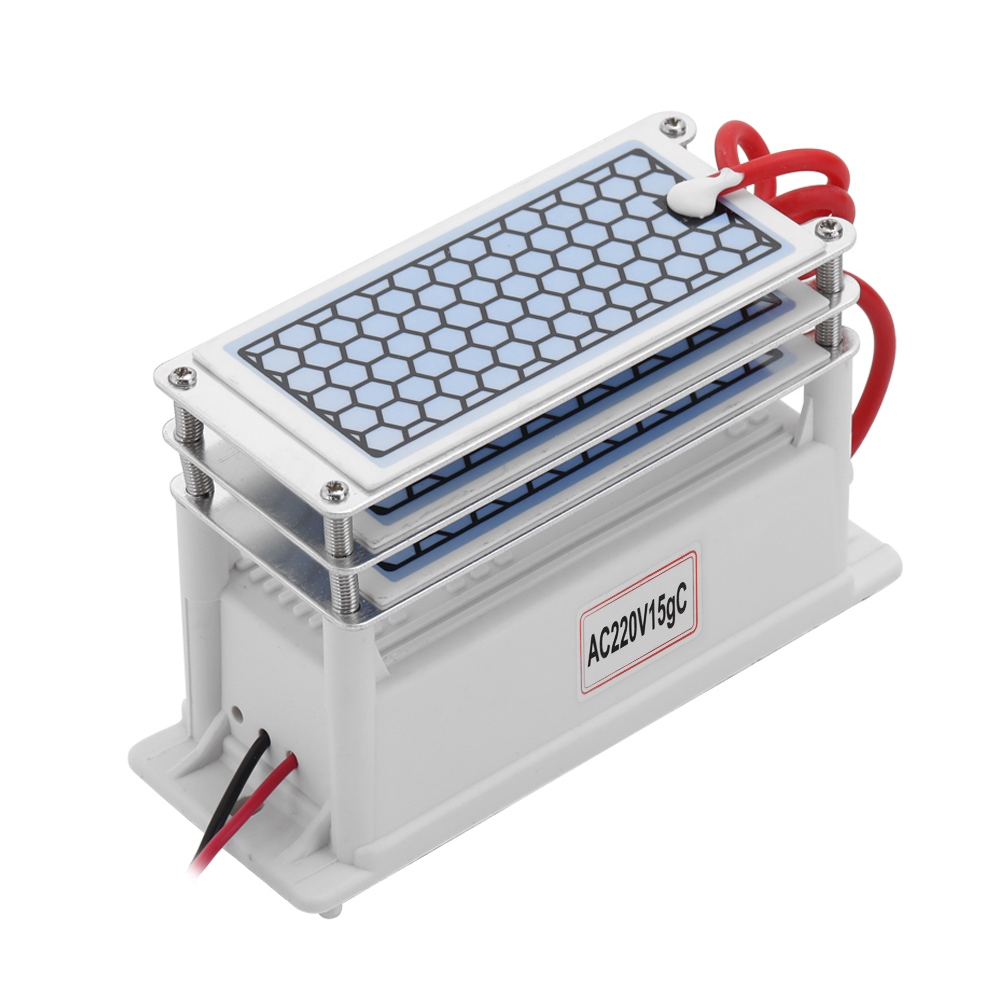 220v 15g draagbare keramische ozongenerator met lange levensduur, drie ozontabletten, geïntegreerde plaat, lucht- en waterzuiveraar, ozon