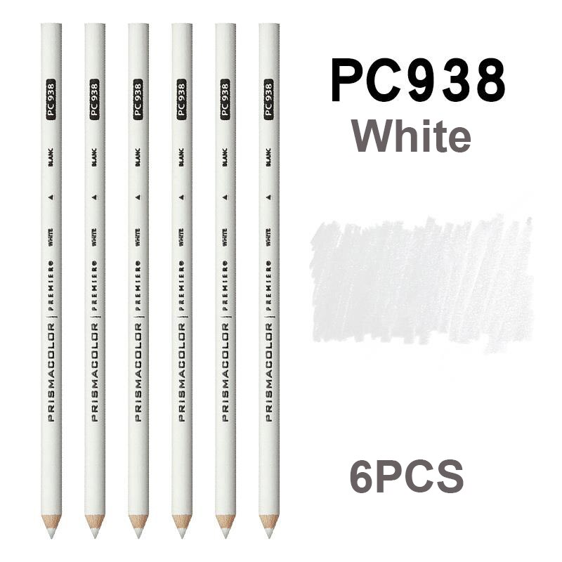 Original prismacolor premier farveblyanter 24 36 72 132 150 farver kunst forsyninger til tegning skitsering voksen farve blik æske: 6 stk hvid