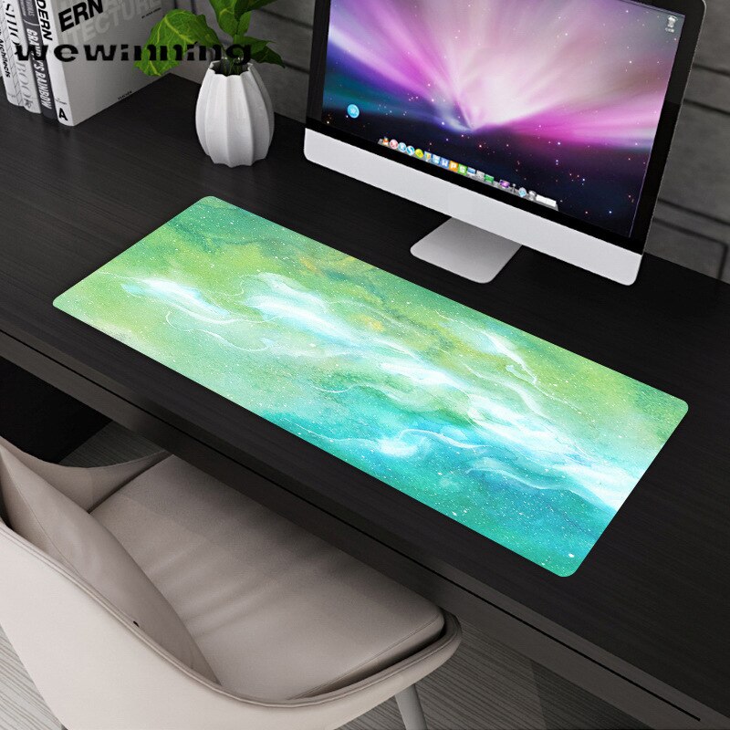 Kawaii Bureau Matten Gaming Deskpad Marmer Starry Wolken Leuke Muismat Lagre Voor Gamer Toetsenbord Kantoor Woonaccessoires