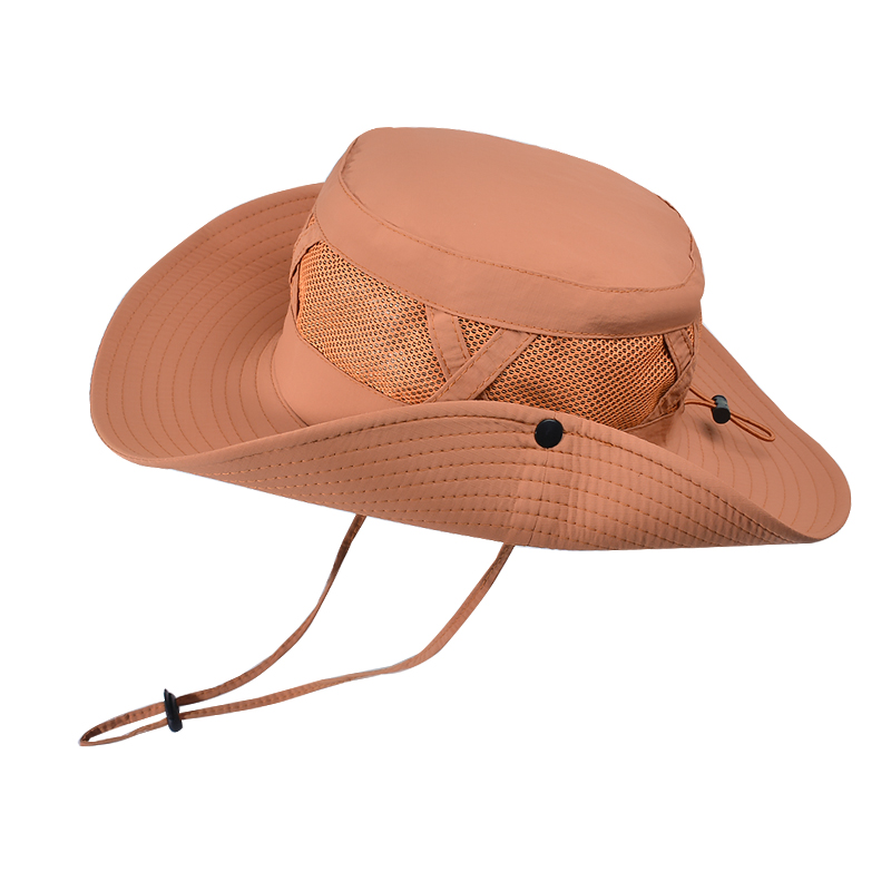 Xinbaoguan 100 % Nylon Frühling/Sommer groß Traufe Atmungsaktiver Sonnenschutz Fischerhut Herren Sonnenschutz Sonnenhut Angelhut: Orange