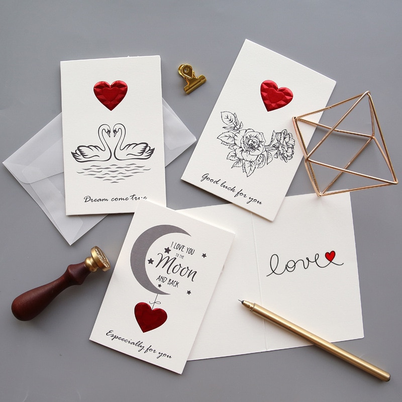 Carte de vœux créative avec enveloppe, 1 pièce, carte de vœux pour couple saint-valentin, carte de vœux pour petite amie et petit ami