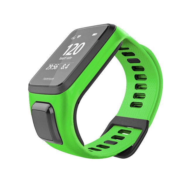 Siliconen Vervanging Polsband Horloge Band Strap Voor Tomtom Runner 2 3 Spark 3 Gps Sport Horloge Tom 2 3 serie Zachte Smart Band: green