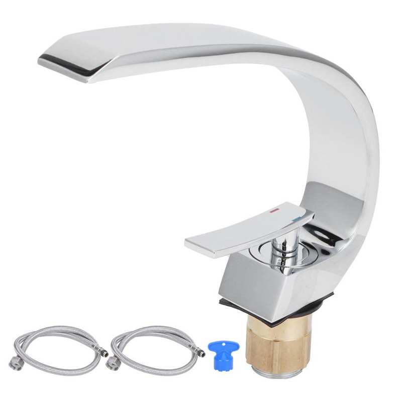 Oude Wastafel Kraan Badkamer Wastafel Kraan Volledig Koper Koud en Warm Water Mixer Enkele Handgreep Messing Enkele Connected Hotel Badkamer Kraan