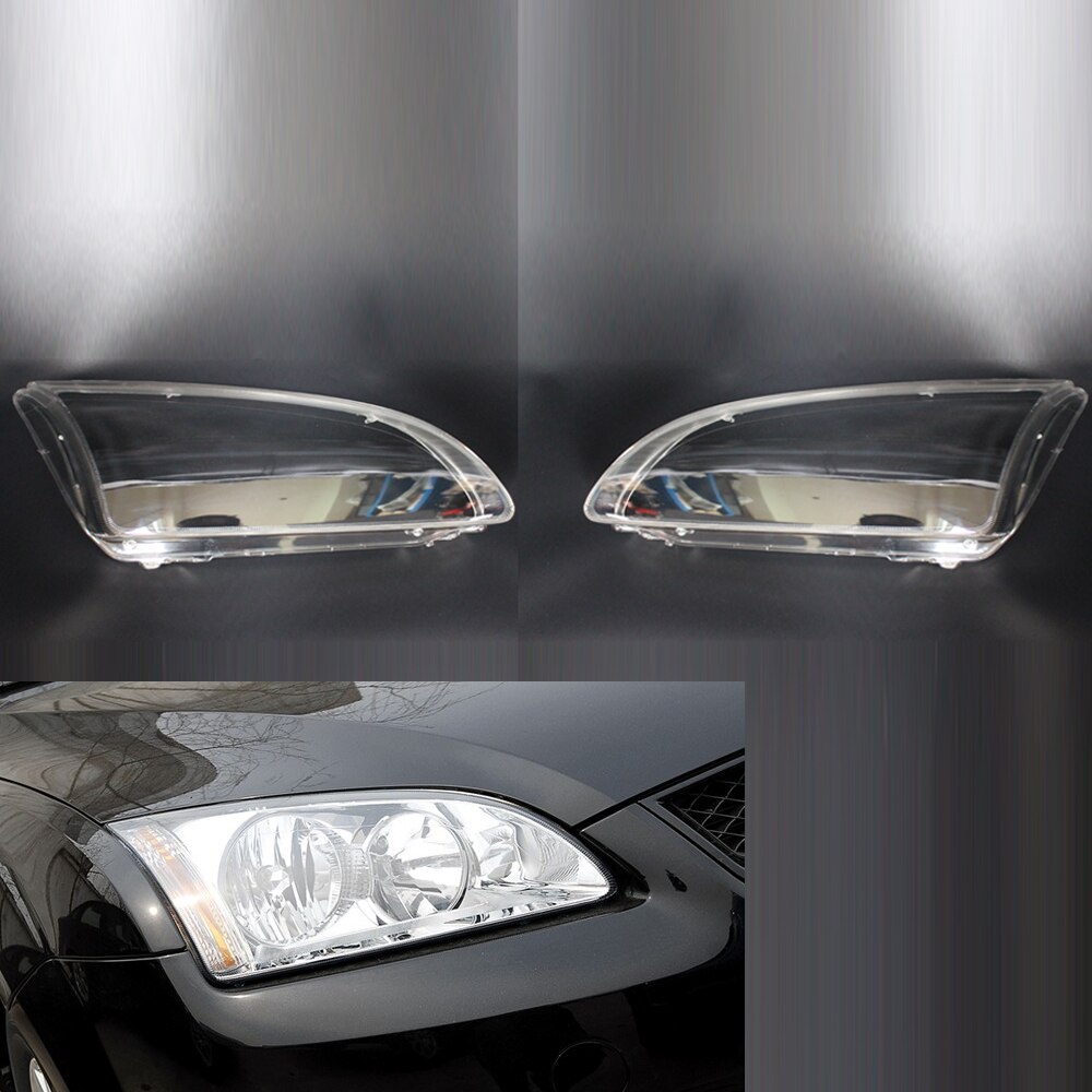 2 Stuks Links + Rechts Auto Koplamp Lens Licht Cover Lampenkap Shell Accessoires Fit Voor Ford Focus 2005 2006 2007
