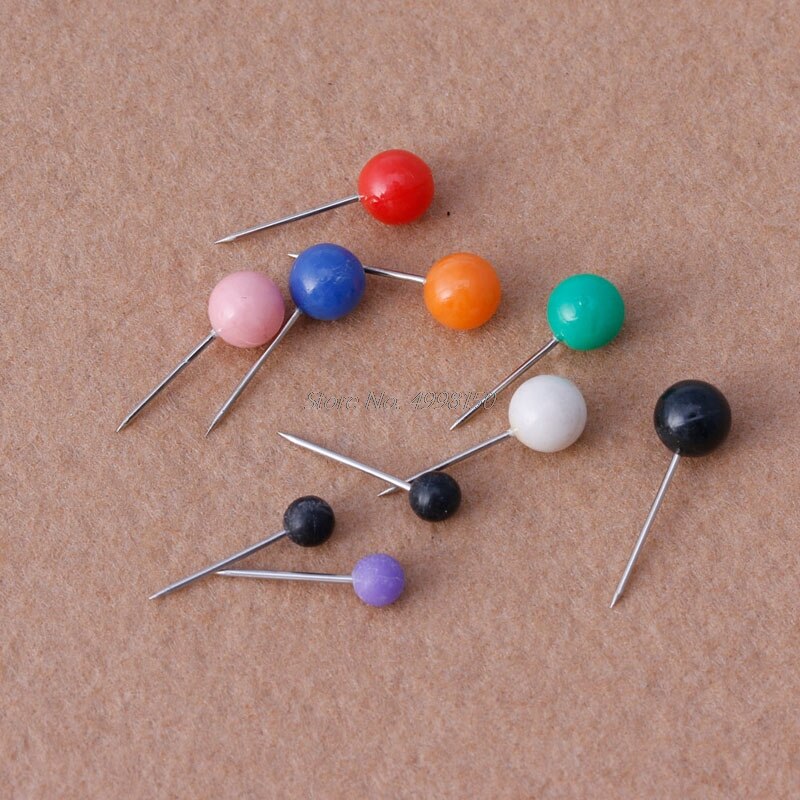 50pcs/Set Office Thumbtacks Push Pins Metal Pin Office&School Supplies Cork Wall Nails Photo Wall Studs