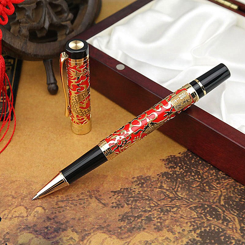 JinHao – stylo à bille 5000 en Relief Dragon Gloden, , écriture fluide suisse, fournitures de bureau: A1