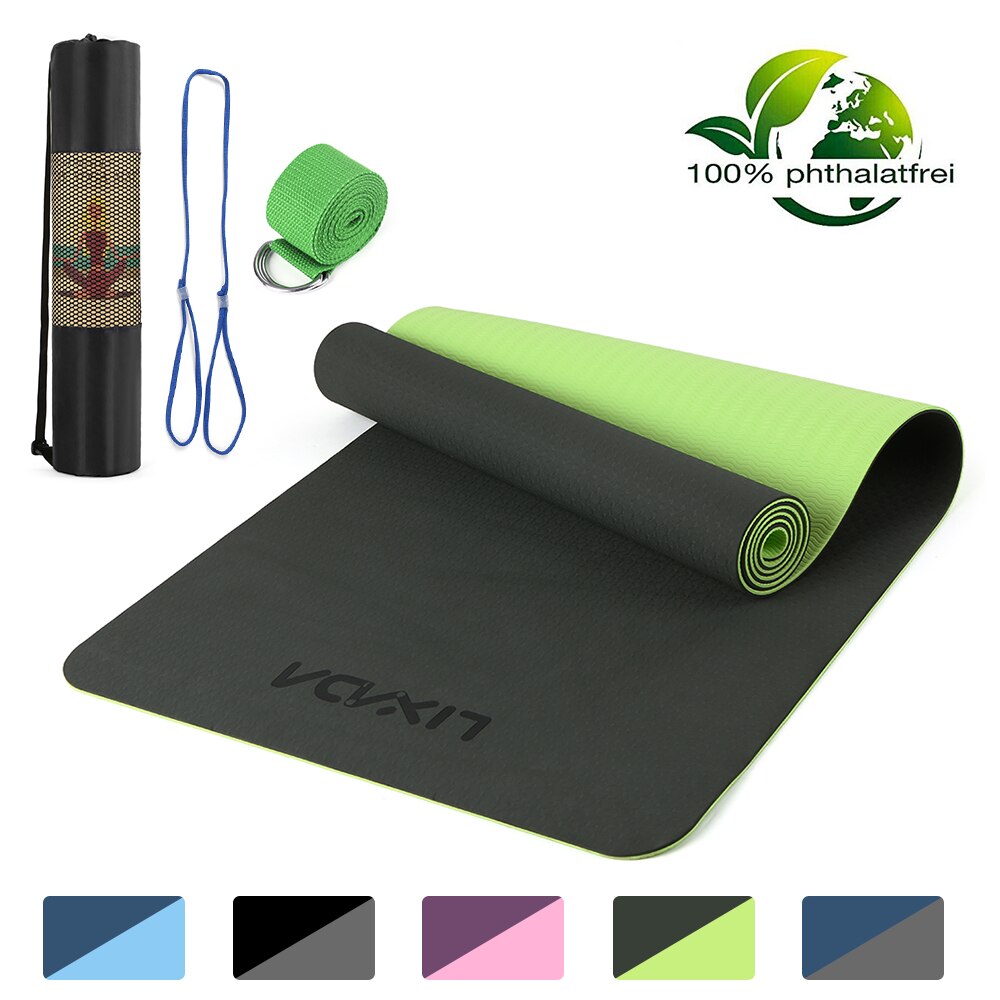 1830*610*6Mm Yoga Mat 6Mm Dik Antislip Ademen Elastische Duurzaam Indoor Oefening Fitness gym Apparatuur Dik Tpe Schuim Yoga Matten: Color 1