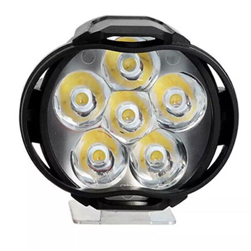 1 Pair Led Motorcycles Headlight White Super Bright 6LED Working Spot Light