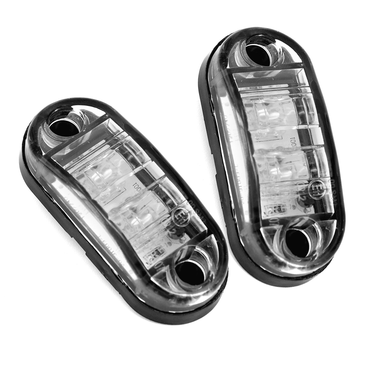 LED Clearance Car Trailer Caravan 2pcs White Side Marker Lights Tail Set Waterproof 0.5W Plastic Truck Durable