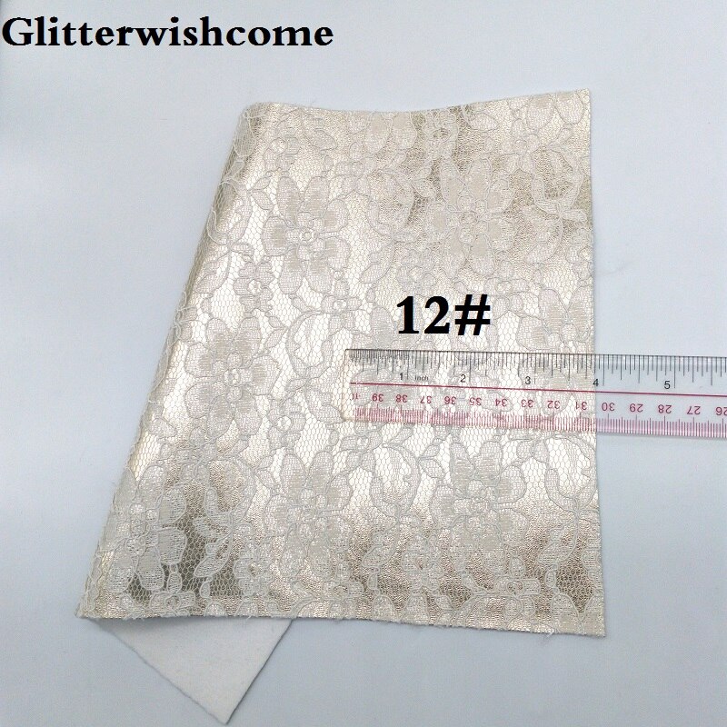 Glitterwishcome 21X29CM A4 Size Vinyl Voor Bows Metallic Synthetisch Leer Met Gewatteerde Kant Faux Lederen Lakens Voor Bows, GM093A