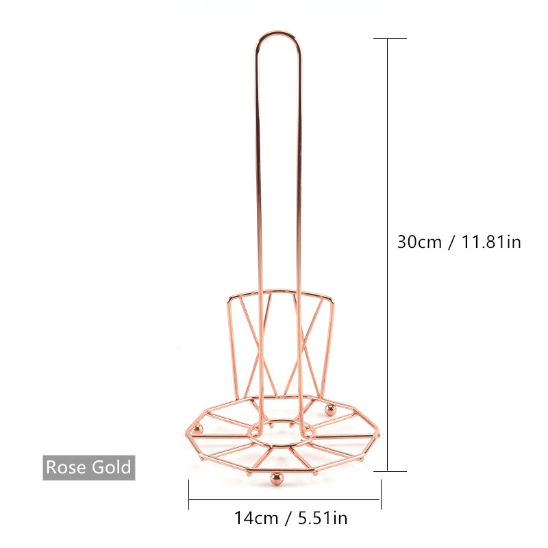 Køkkenrullepapirholder håndklædestativ rustfrit stål toiletpapirstand spisestue bordpapirstand rose guldservietter rack 1pc: Rose guld-b