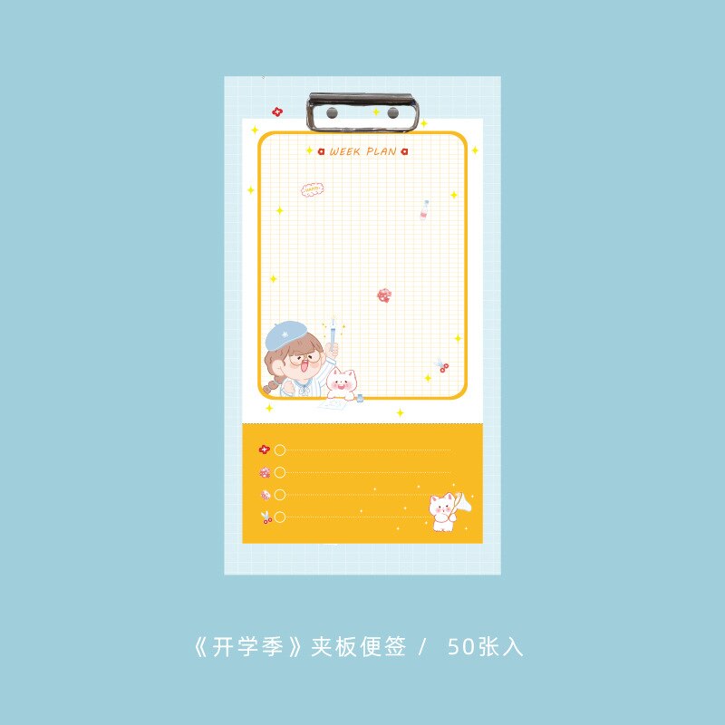 Mini Board Clip Note Clipboard 50pcs Memo Paper Pads Loose-leaf Notebook Writing Notepad Folder School Office Supplies: 11