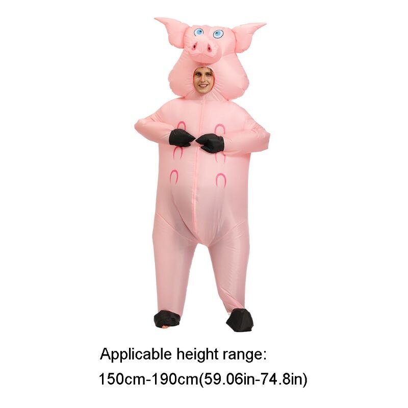 Inflatable Pig Costume Halloween Cosplay Fancy Dress Adult Funny Blow up Outfit E65D