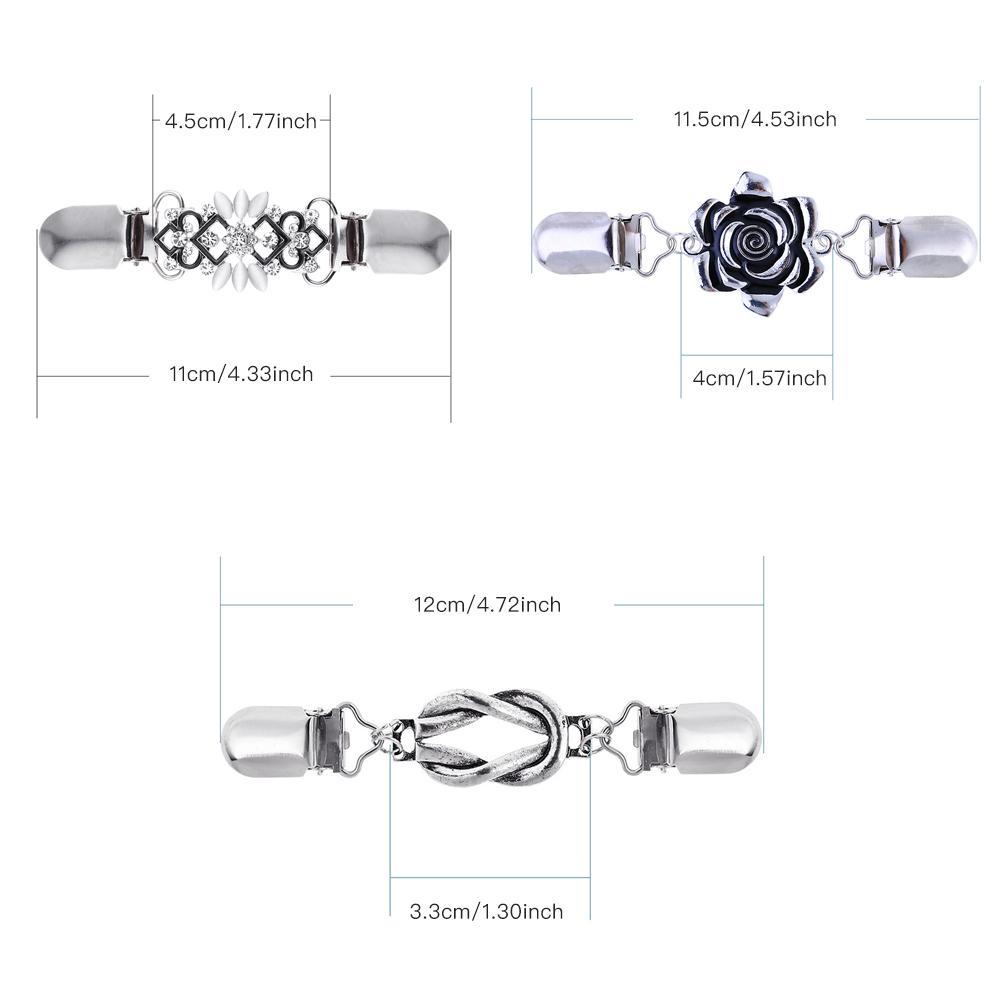 5PCS Elegante Trui Blouse Pin Sjaal Broche Kleding Pins Zilveren Clips Vest Kraag Clip Sluitingen Charm Accessoires Sieraden #