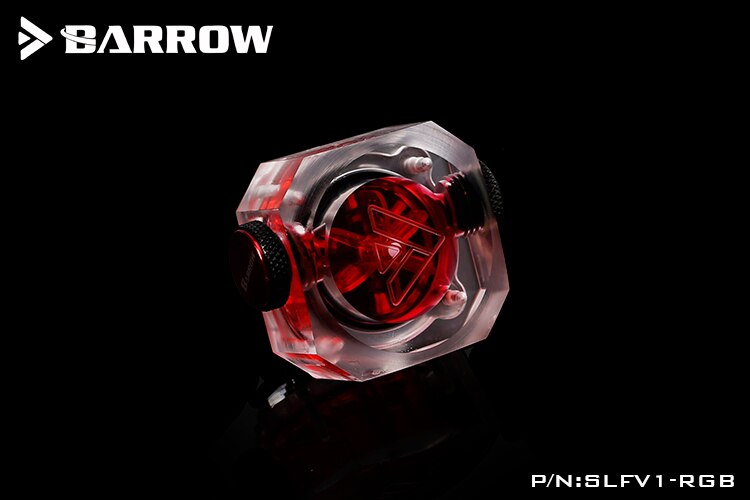 Barrow SLFV1-RGB Acrylic Water Flow Meter LRC2.0(5v 3pin) Lighting System Multiple Blade Colors: Red blade