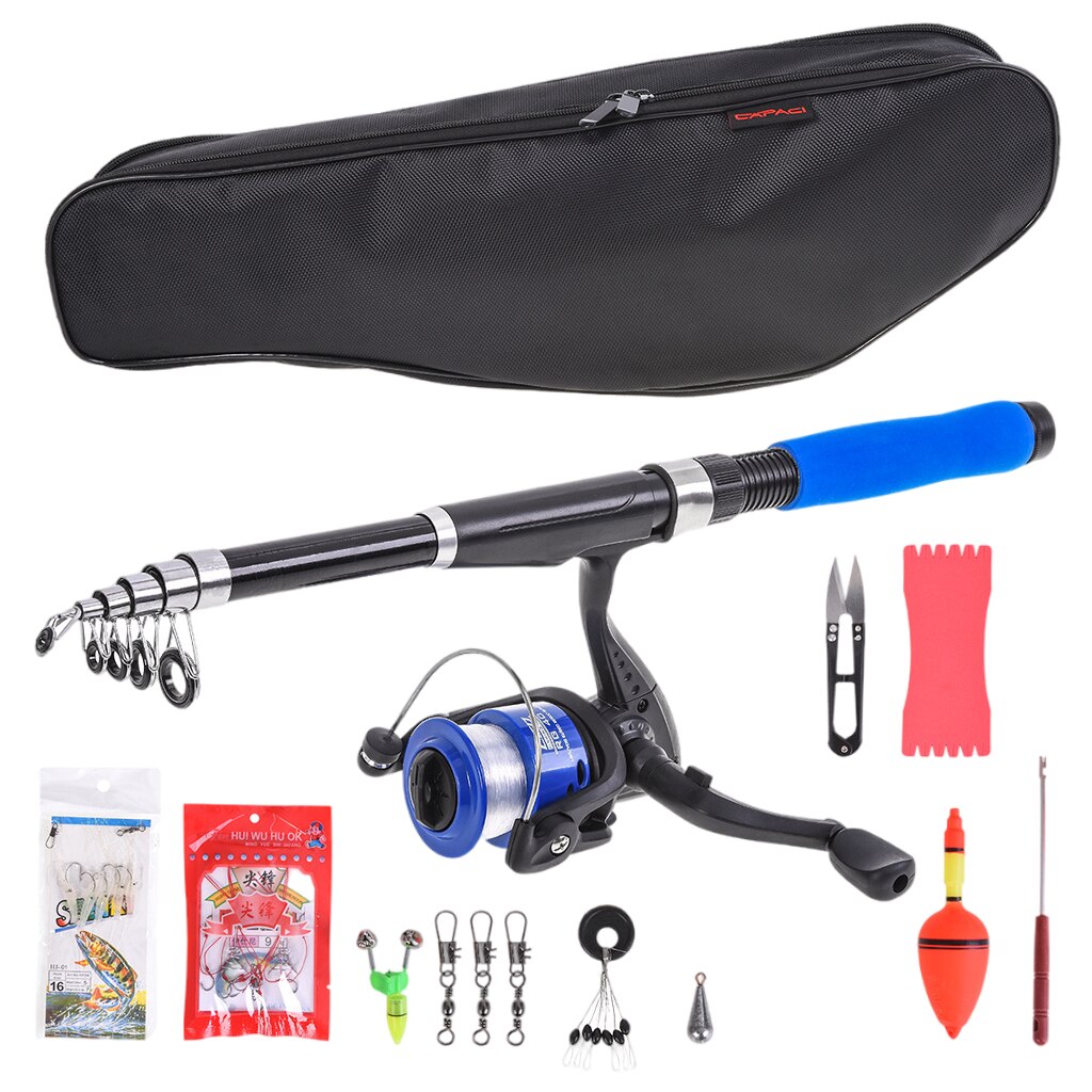 Fishing Pole, Portable Telescopic Fishing Rod and Reel Combo Kit - Fishing Reel for Adults