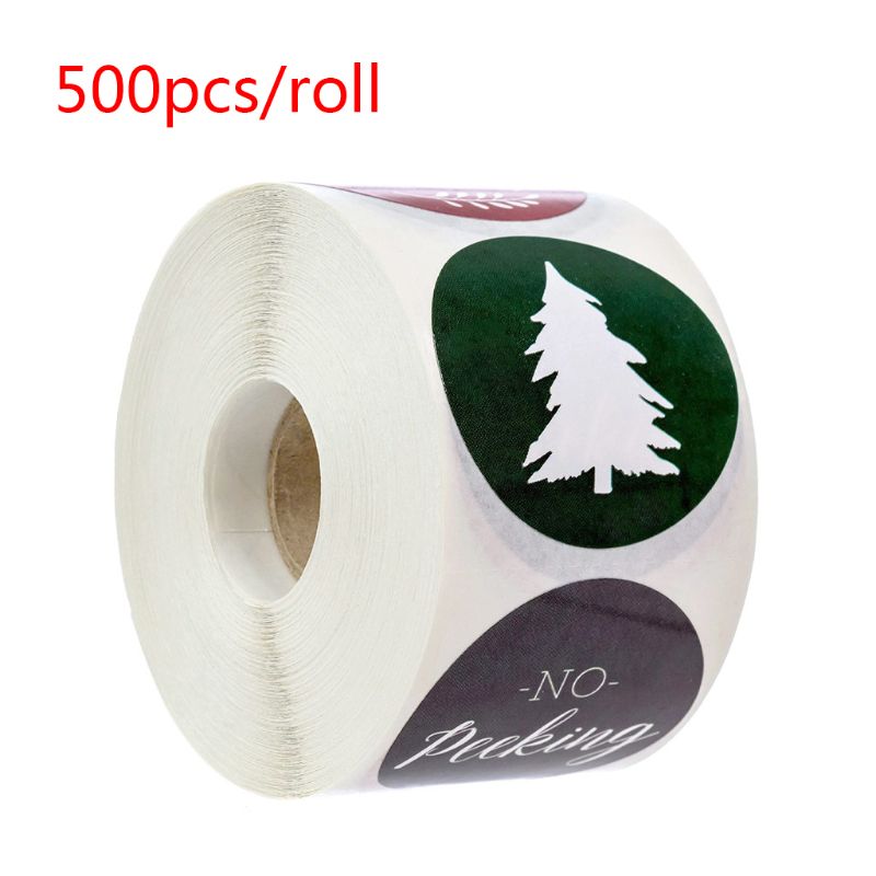 500pcs/roll 6 Designs Christmas Stickers Tree Elk Decorative for Scrapbooking M0XD